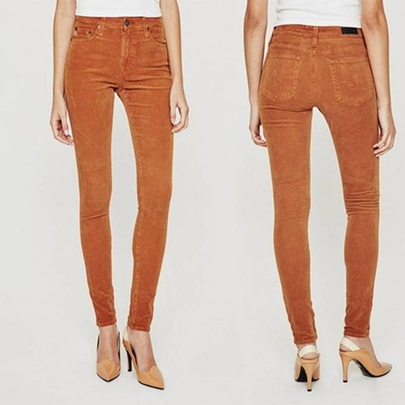 Ag Adriano Goldschmied Denim - AG Farrah Skinny High Rise Casual Corduroy Jeans Women's Brown Size: 29 NWOT